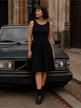 Dress Calvin Klein Pleated | Size M/L | Dark Academia
